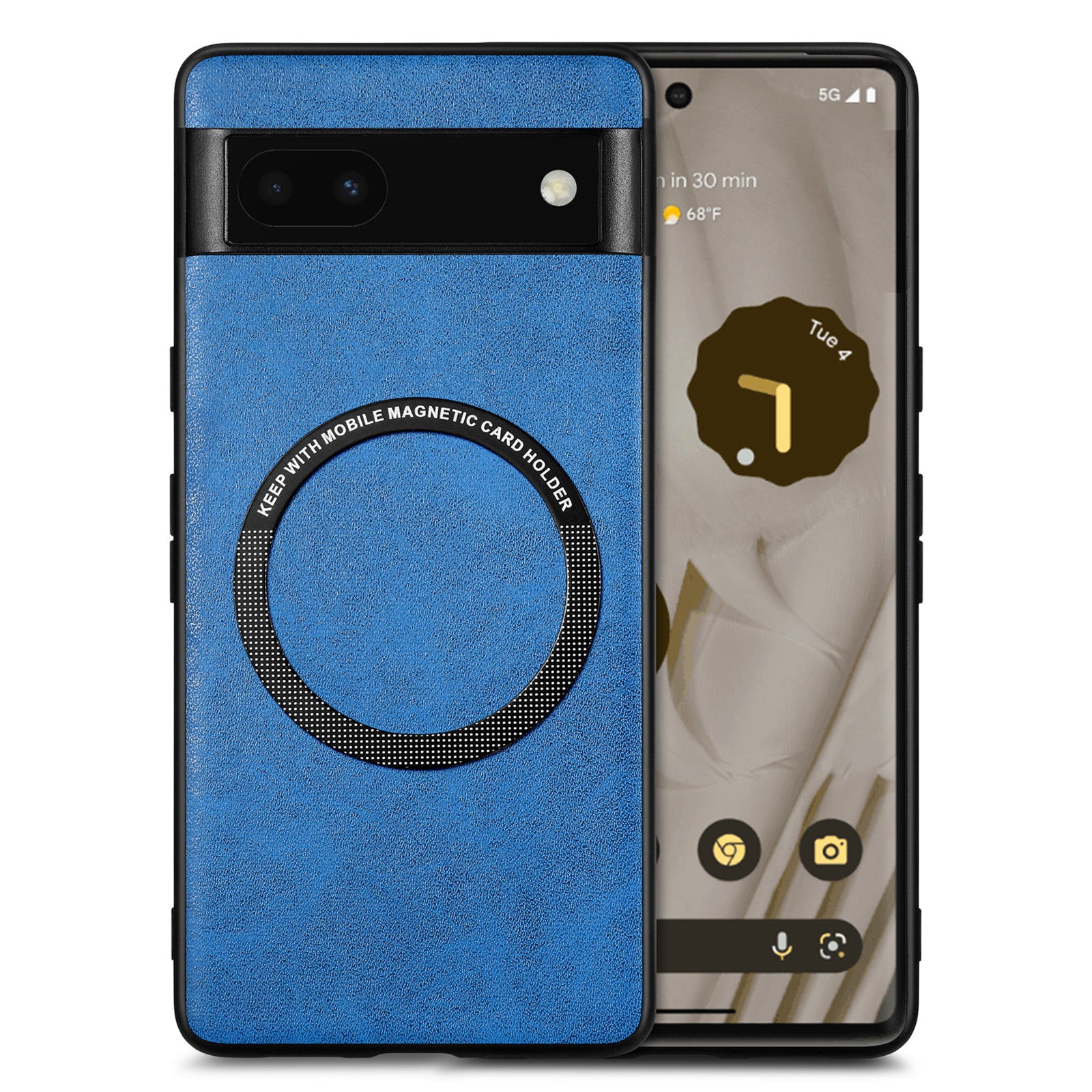 For Google Pixel 6a Drop-proof Phone Case Compatible with MagSafe PU Leather Coated PC TPU Phone Cover For Google Pixel 6a Drop-proof Phone Case Compatible with MagSafe PU Leather Coated PC TPU Phone Cover